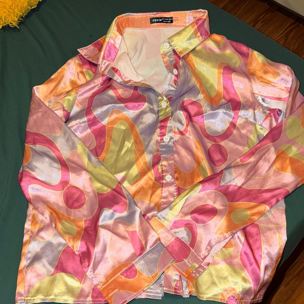 SHEIN Multicolor Swirl Pajama Top